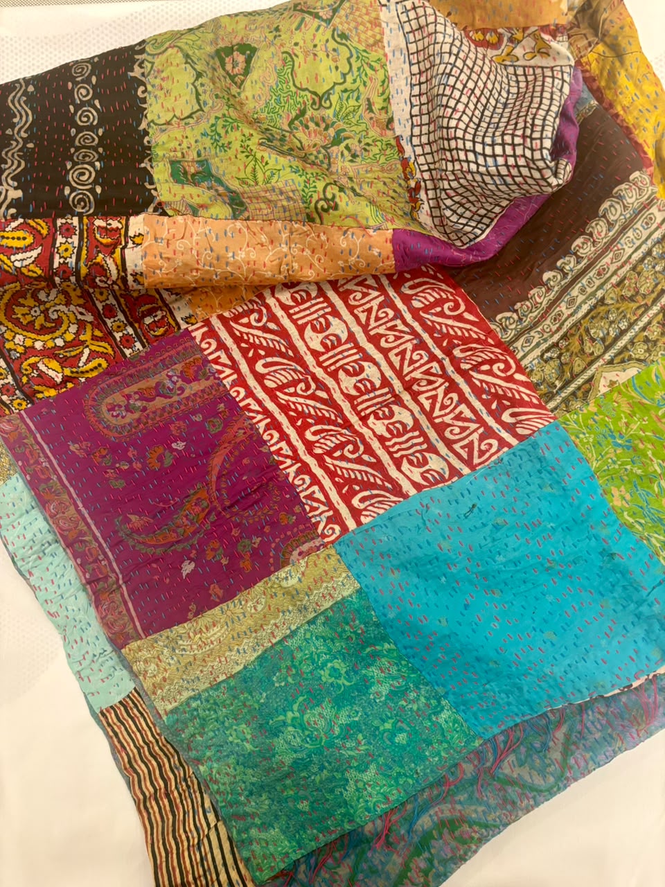 Tharparkar Patchwork Silk Shawl.