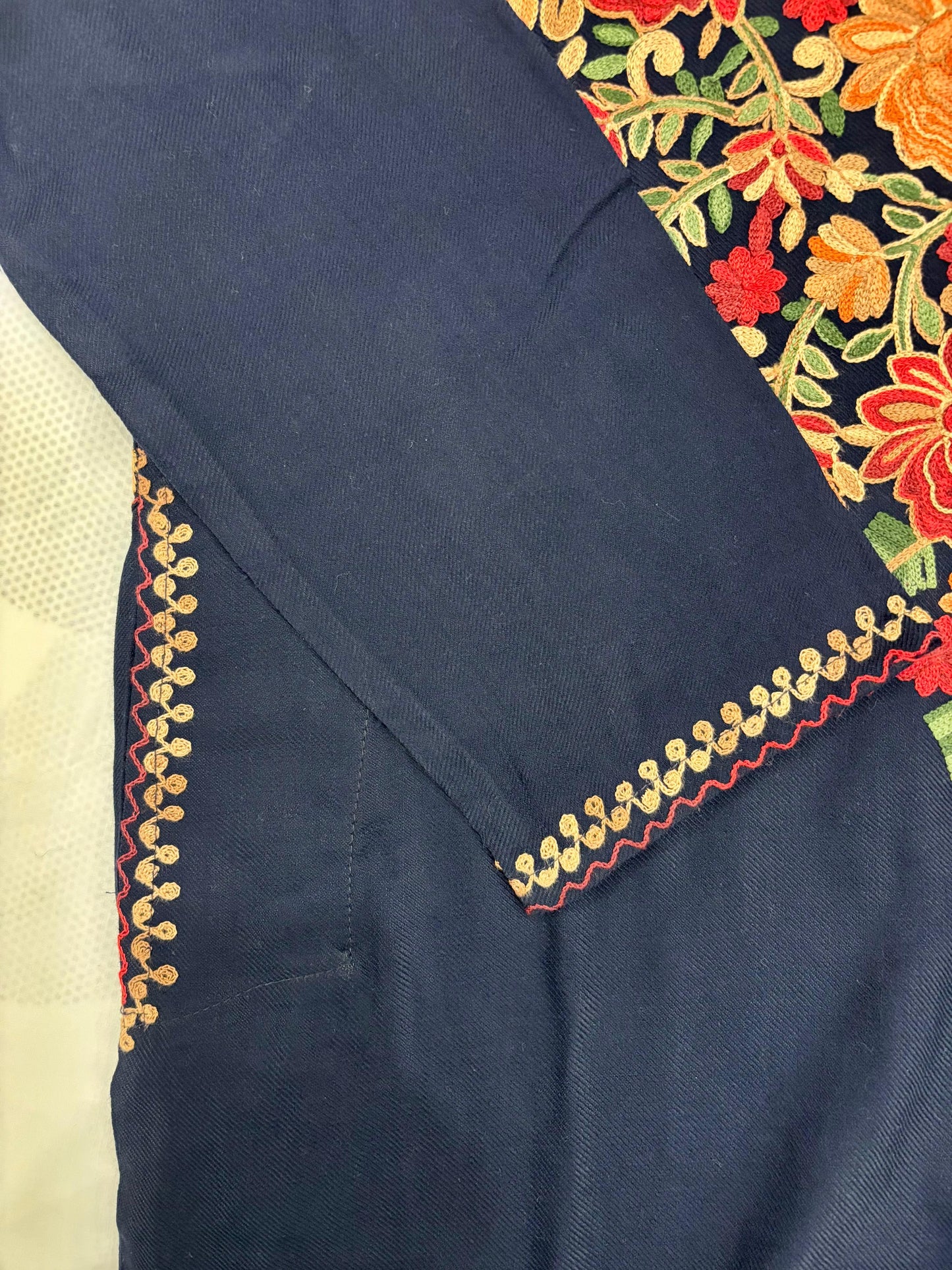 Kashmiri Embroidered Winter Kurta-Bold Blue