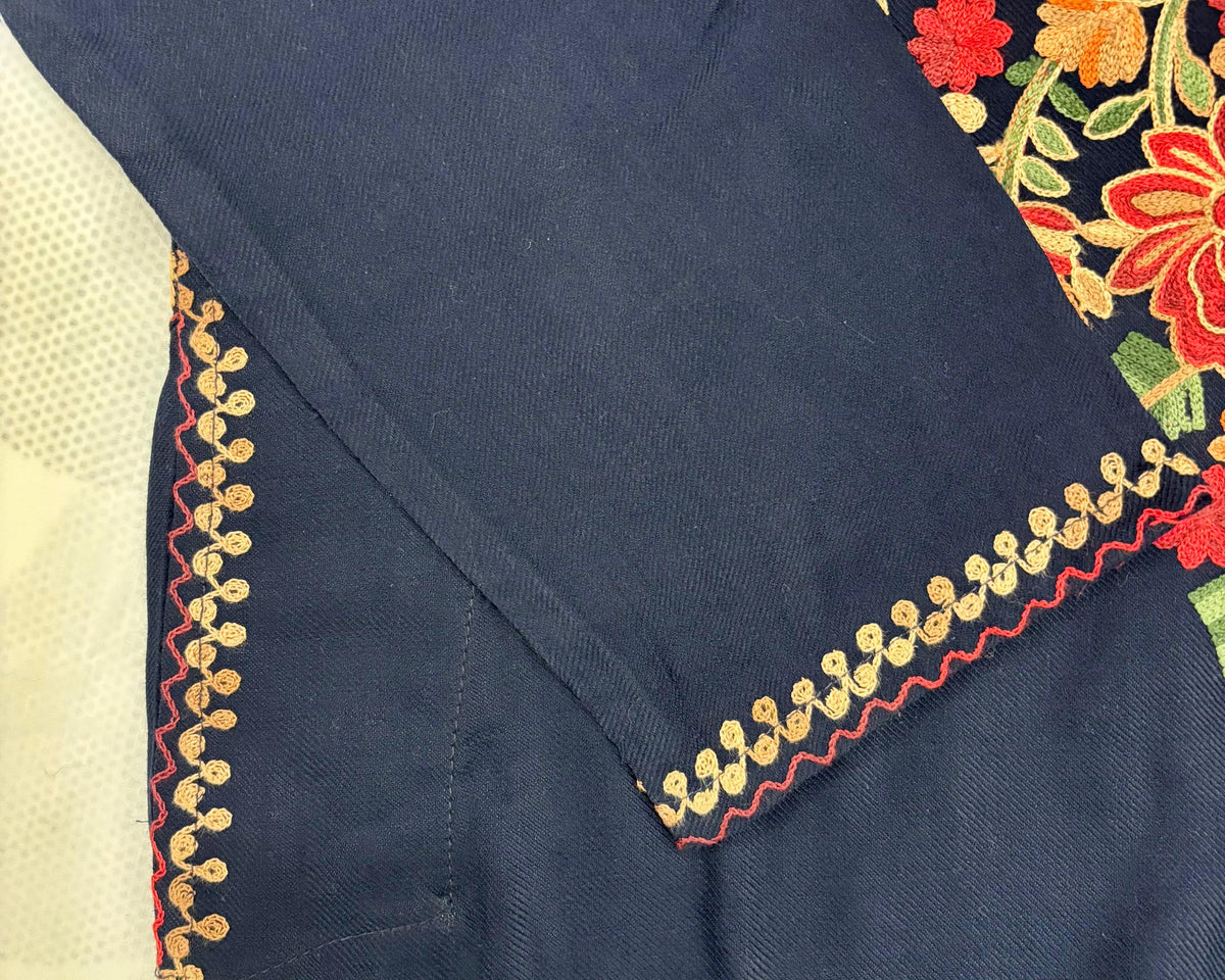 Kashmiri Embroidered Winter Kurta-Bold Blue