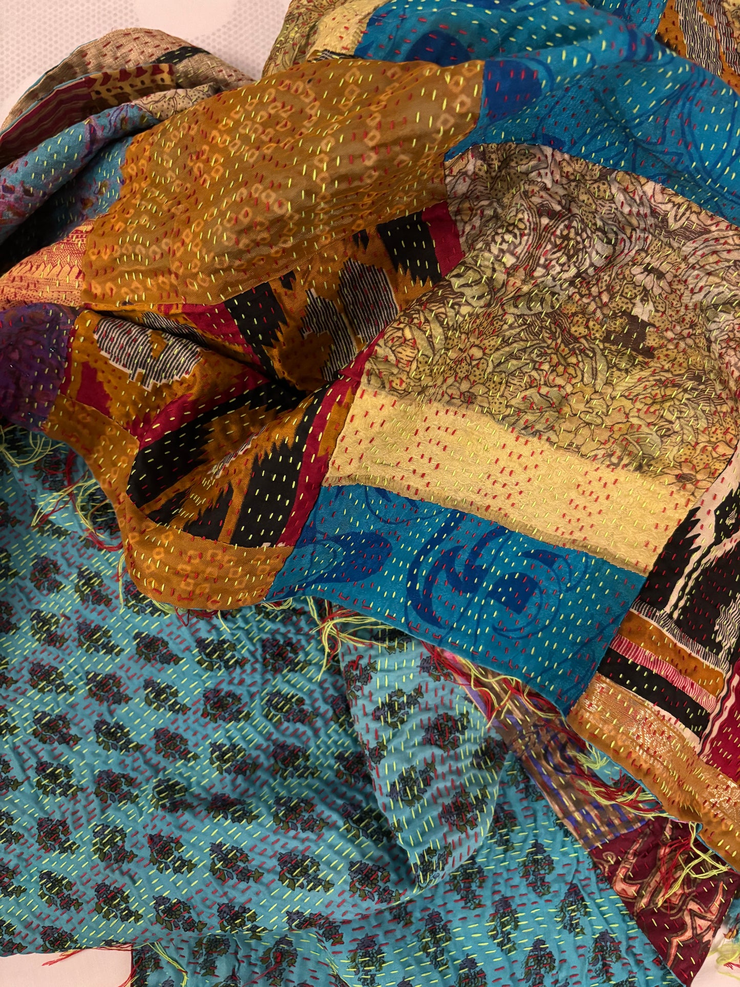 Tharparkar Patchwork Silk Shawl.