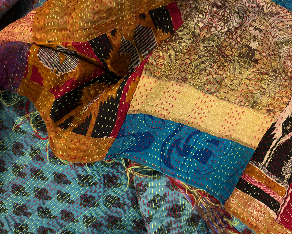 Tharparkar Patchwork Silk Shawl.