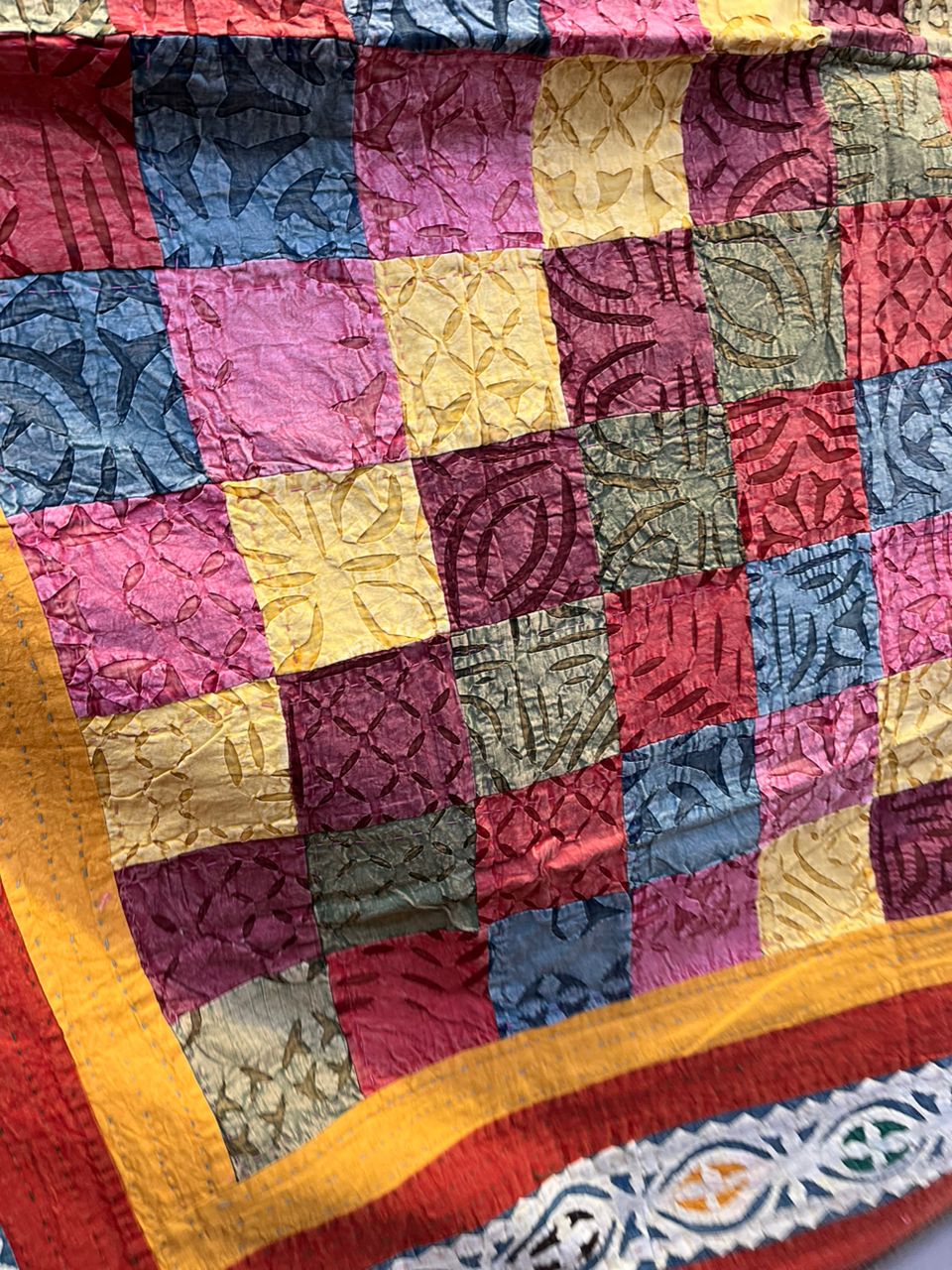 Handmade Kashmiri Ralli Patchwork Cotton Bedcover