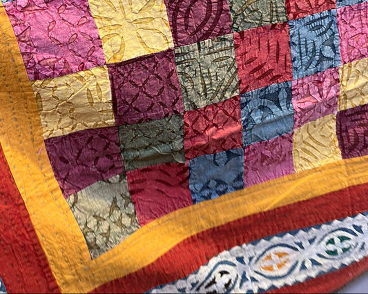 Handmade Kashmiri Ralli Patchwork Cotton Bedcover