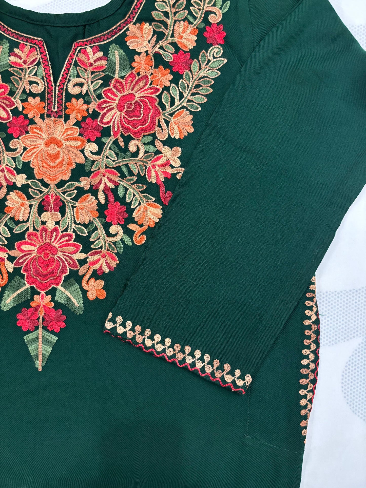 Emerald Lush Green Winter Kurta/kurti