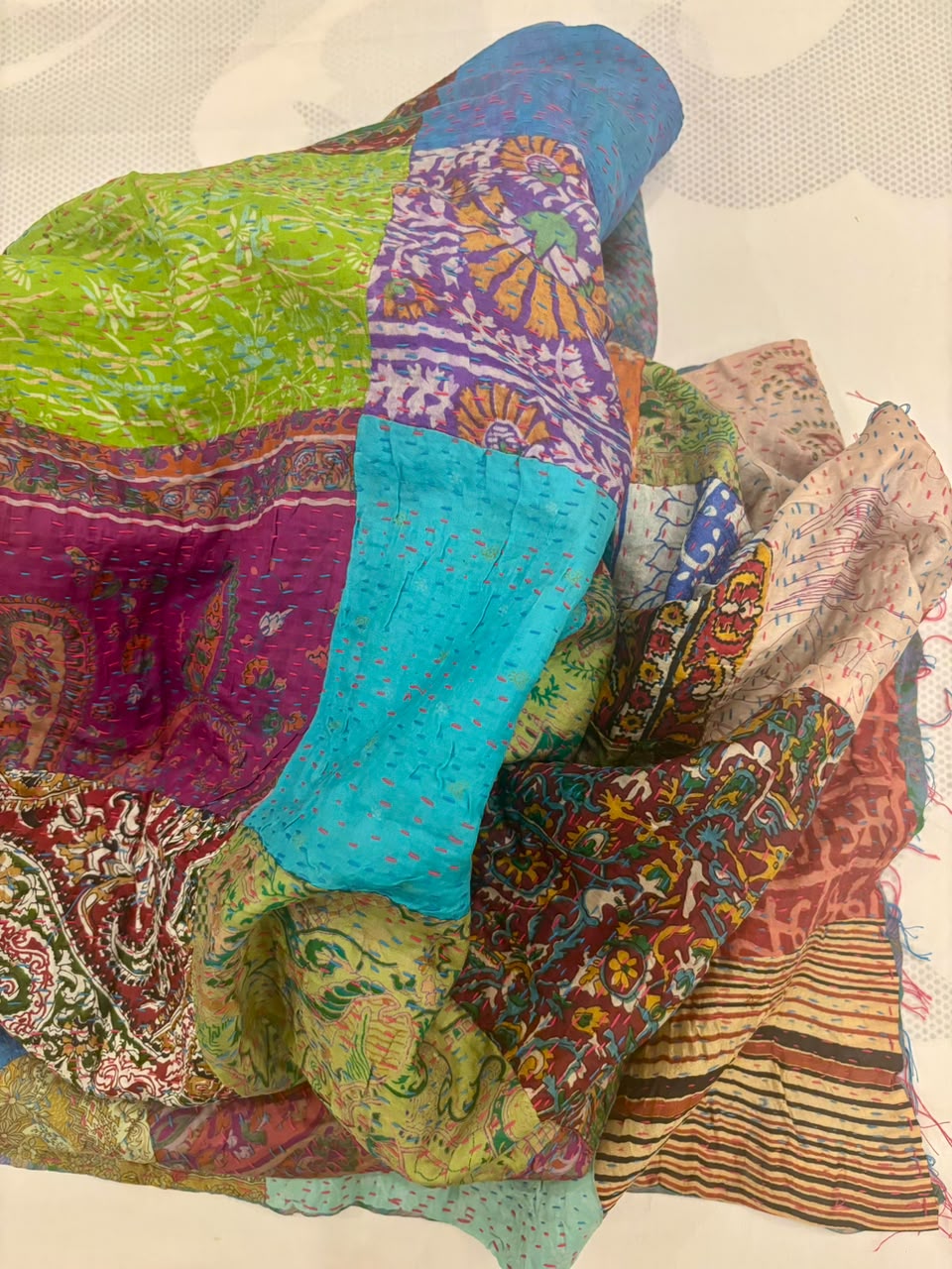 Tharparkar Patchwork Silk Shawl.